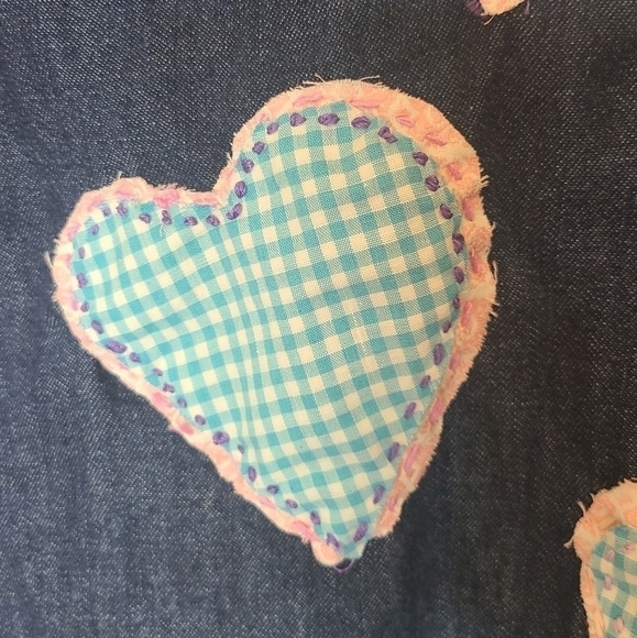 Goodfellow & Co. Denim Cotton Button Down Long Sleeve Shirt with Heart Patches - Picture 9 of 9